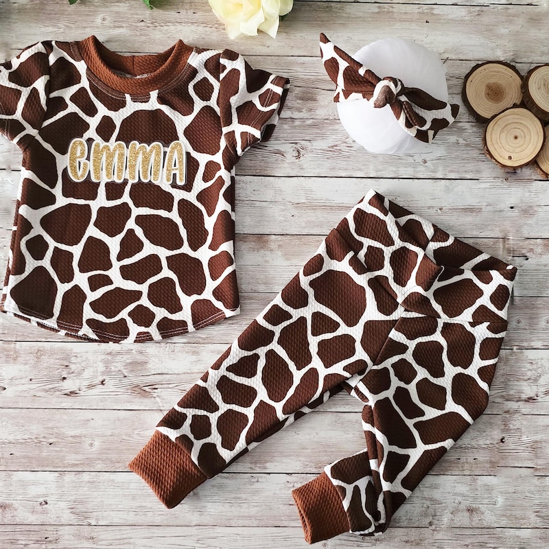 Baby Boys 3-Piece Cotton Outfit – Giraffe & Car Print Shirt, Pants & Cap Set main image 1