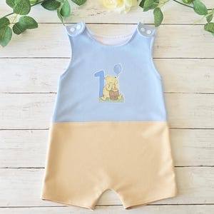 Boy Blue Balloon Classic Winnie the Pooh birthday outfit, Vintage Pooh cake smash romper, Classical Winnie the Pooh cake smash outfit, shirt