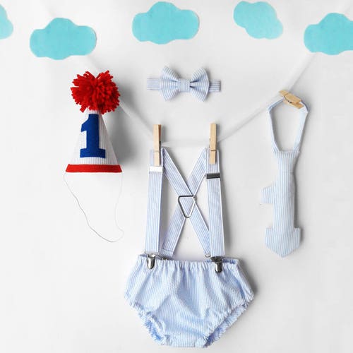 Baby Boy First Birthday Outfit Cake Smash Outfit Secret Etsy