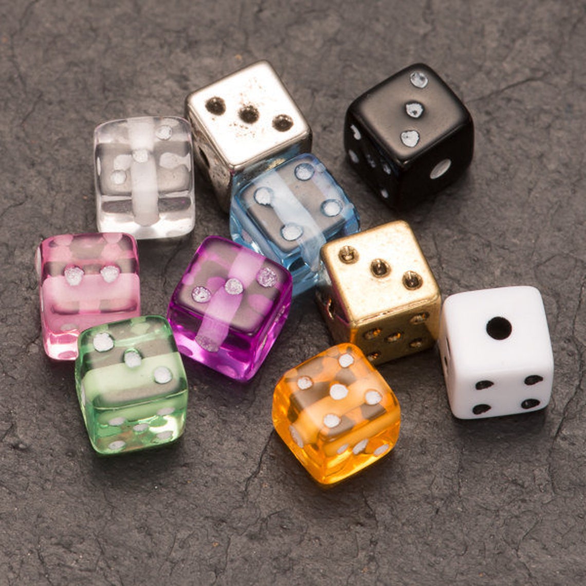 Cube Dice Beads 6mm Dice Pack of 10 Acrylic Beads Etsy