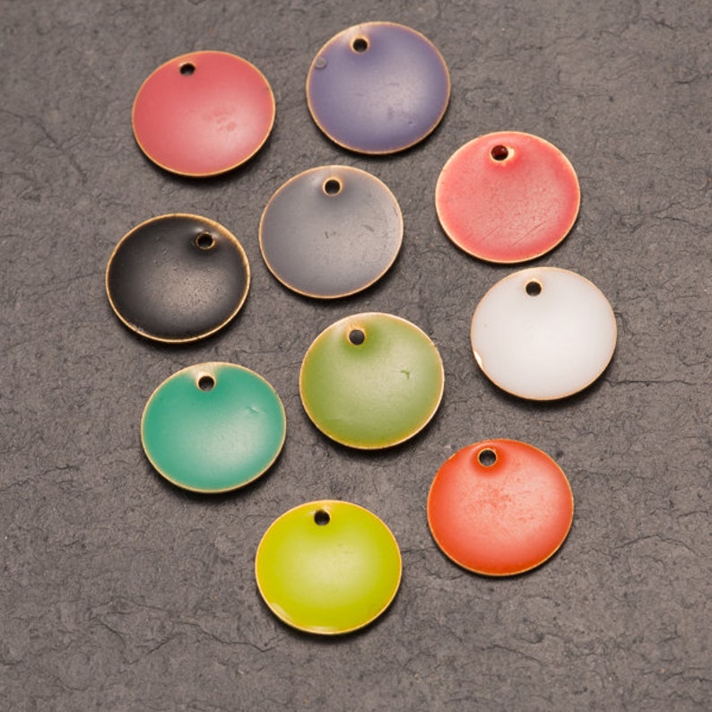 Enamel charms enamel disc charms charm jewellery diy Etsy