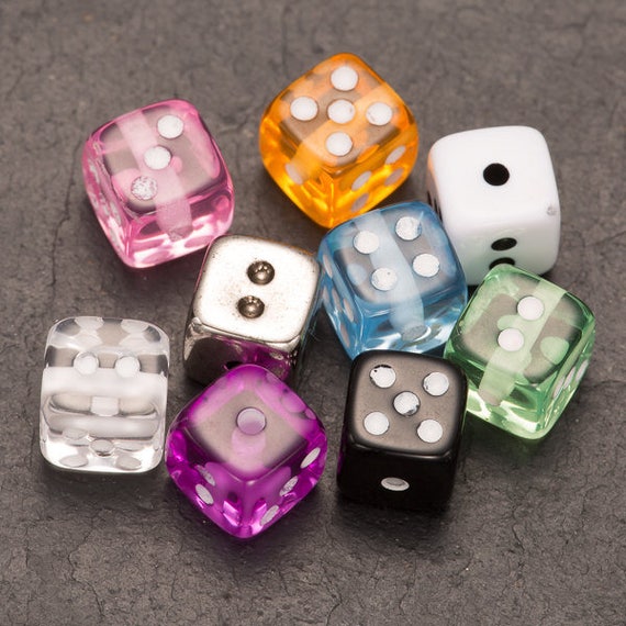 Dice beads 8mm dice pack of 10 acrylic beads jewellery Etsy
