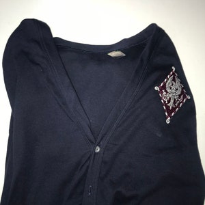 READY TO SHIP Pi Beta Phi Navy Cardigan with Crest