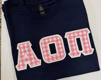 Sorority Greek Gildan Letter Shirt in Navy