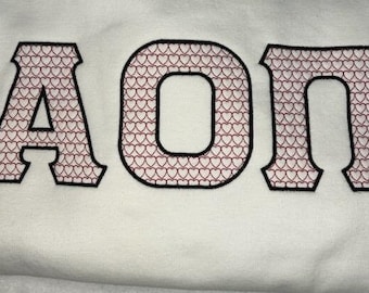 Sudadera de hermandad griega con costura de corazón