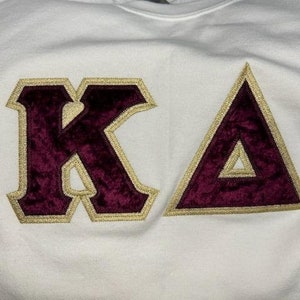 Sorority Greek Letter Sweatshirt White  w/Velvet Letters