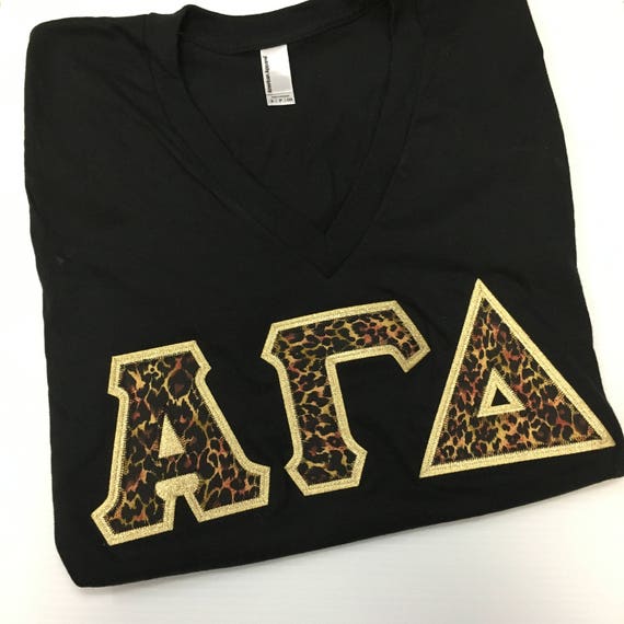 Sorority Greek American Apparel V Neck Letter Shirt In Black Etsy