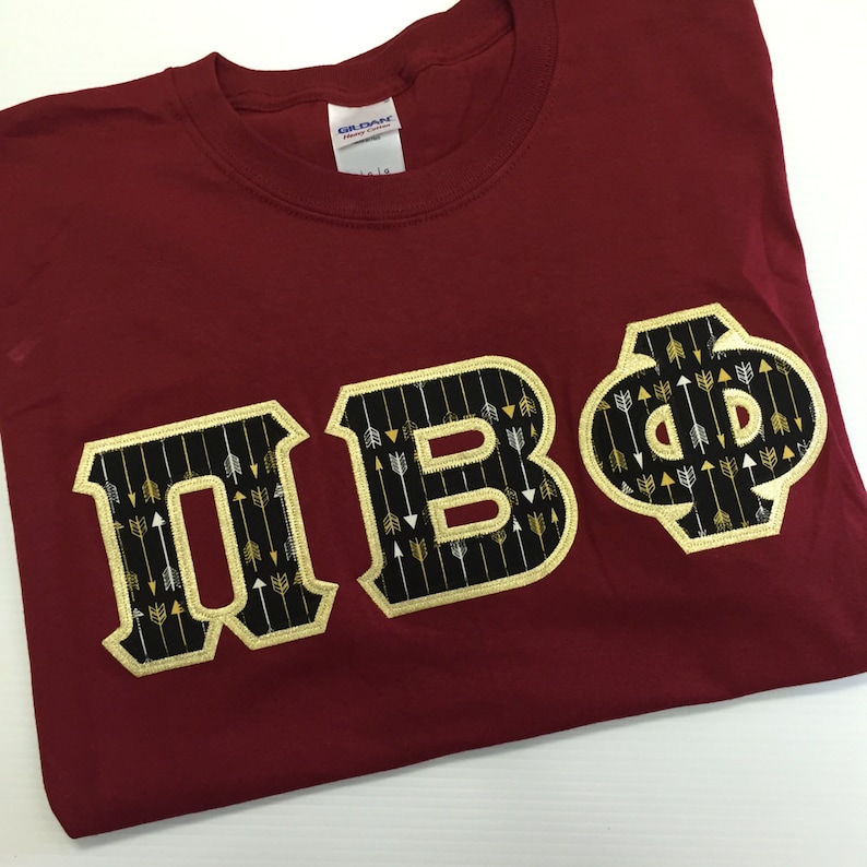 Sorority Greek Letter Shirt in Maroon W/arrow Design Letters Etsy