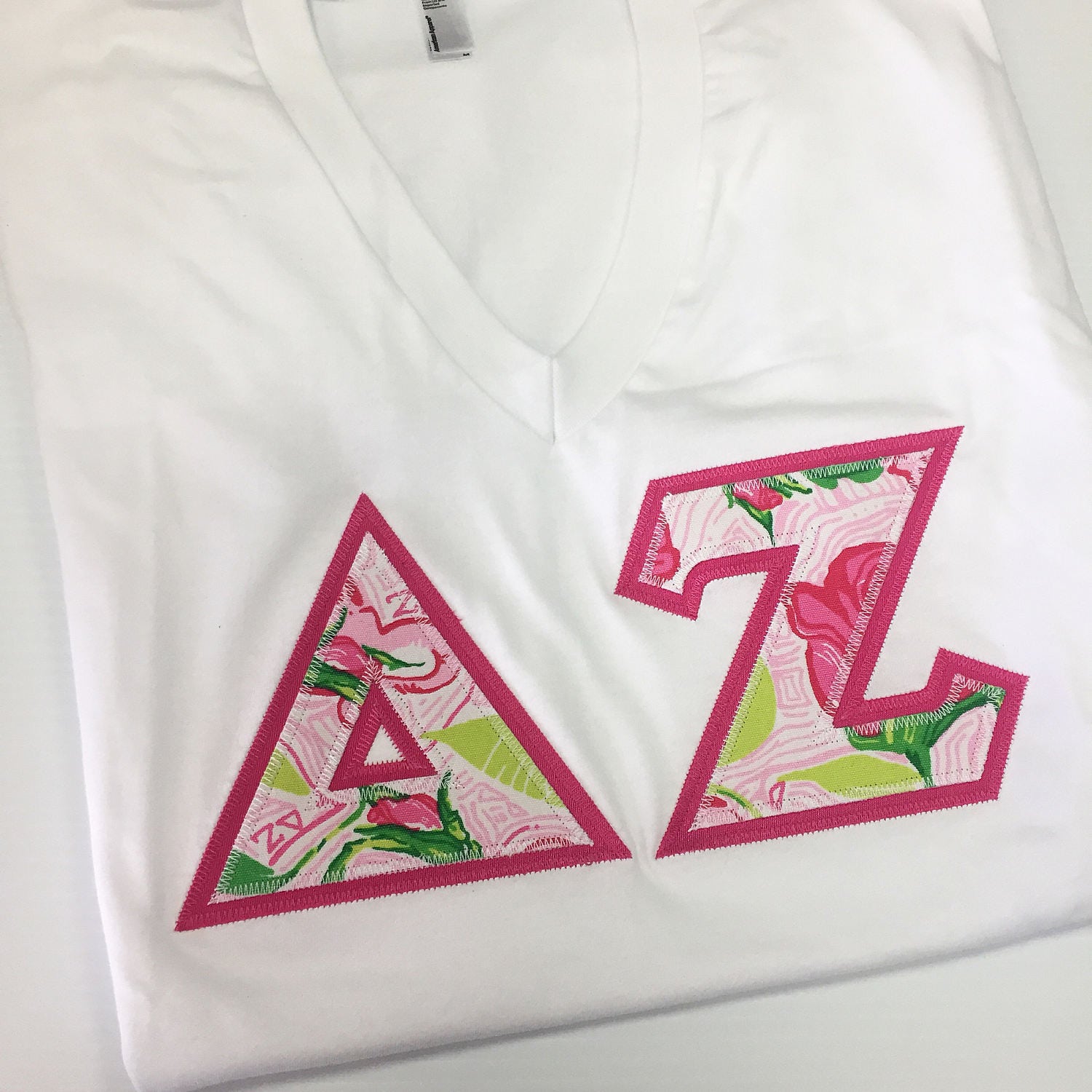 delta zeta stitched letters