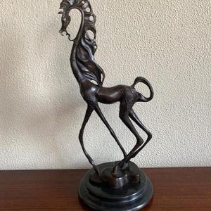 Bronze Sculpture  Salvador Dali Surrealism Dalinean Horse Signed Vintage Surrealism