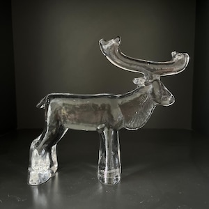 Kosta Boda Zoo Collection &quot;The Reindeer&quot; by Bertil Vallien for Kosta Boda  Swedish Vintage Crystal Glass Art Made in Sweden