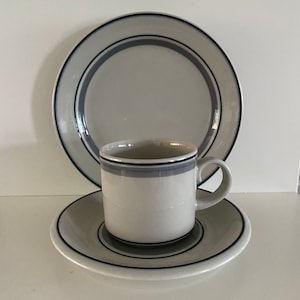 Arabia Usva Coffee Cup and Saucer And Side plate Finnish Design by Anja Jaatinen-Winquist Made in Finland image 1
