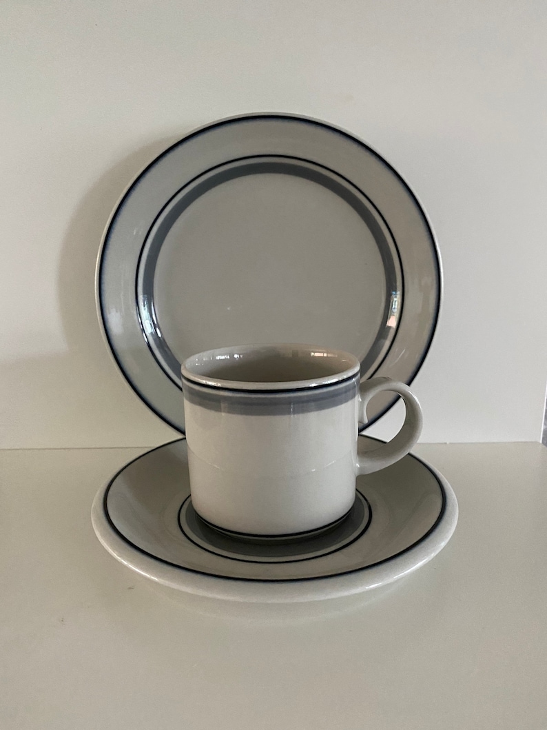 Arabia Usva Coffee Cup and Saucer And Side plate Finnish Design by Anja Jaatinen-Winquist Made in Finland image 1