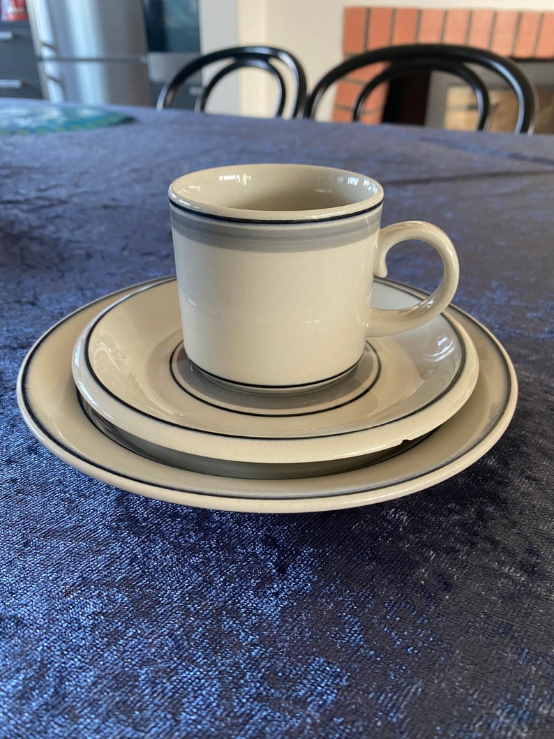 Arabia Usva Coffee Cup and Saucer And Side plate Finnish Design by Anja Jaatinen-Winquist Made in Finland image 3