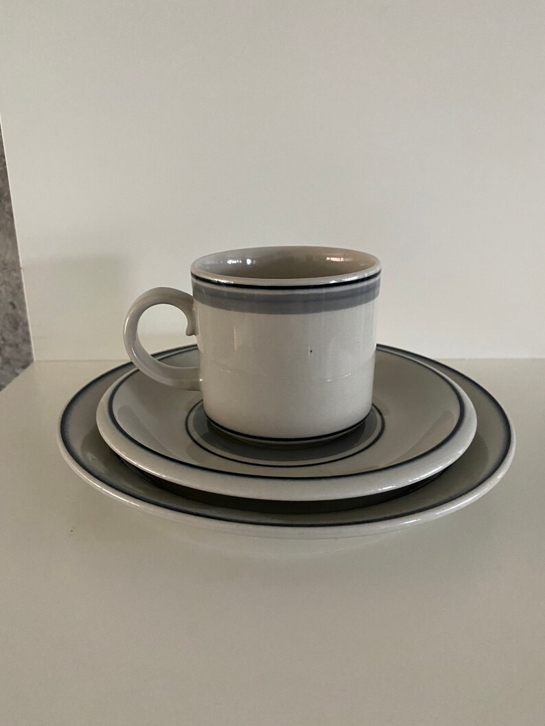 Arabia Usva Coffee Cup and Saucer And Side plate Finnish Design by Anja Jaatinen-Winquist Made in Finland image 2