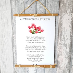 Personalised Grandma Poem Print, Custom Grandmother Birthday Gift from Grandkids, Framed wall art, Mother&#39;s Day gift for Nanny, Nana, Nan