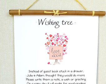 Personalised Wishing Tree wedding sign, Guest book print, Wedding guest book alternative, Wedding Guestbook Ideas, wedding sentimental gift