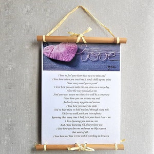 Poema de amor personalizado, arte de pared enmarcado, impresión personalizada para el marido, regalos sentimentales para él, regalo de cumpleaños romántico, aniversario de la boda