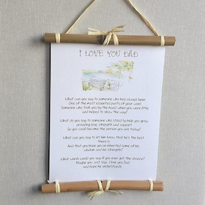Impresión personalizada de poemas de papá, regalo personalizado del Día del Padre para papá de hija, hijo, arte de pared de poesía sentimental, mejor regalo de papá