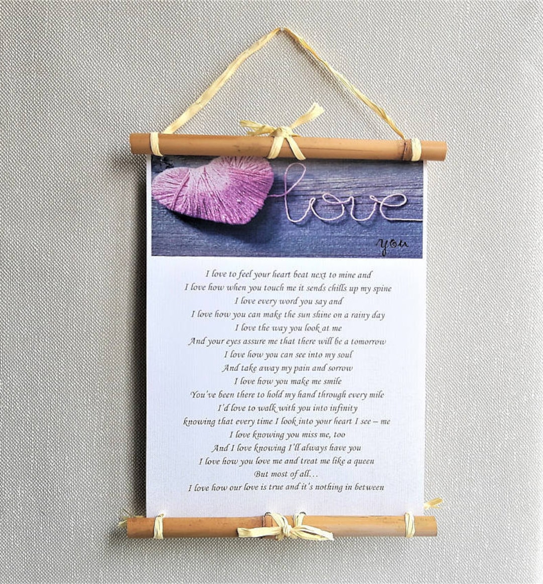 Custom Love Poem, Framed Wall Art, Personalized Print for Husband ...