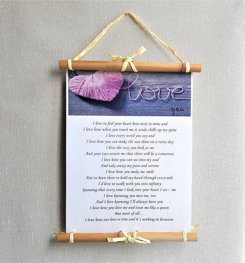 Custom Love Poem, Framed Wall art, Personalized Print for Husband, Sentimental Gifts for him, Romantic Birthday Present, Wedding Anniversary image 1