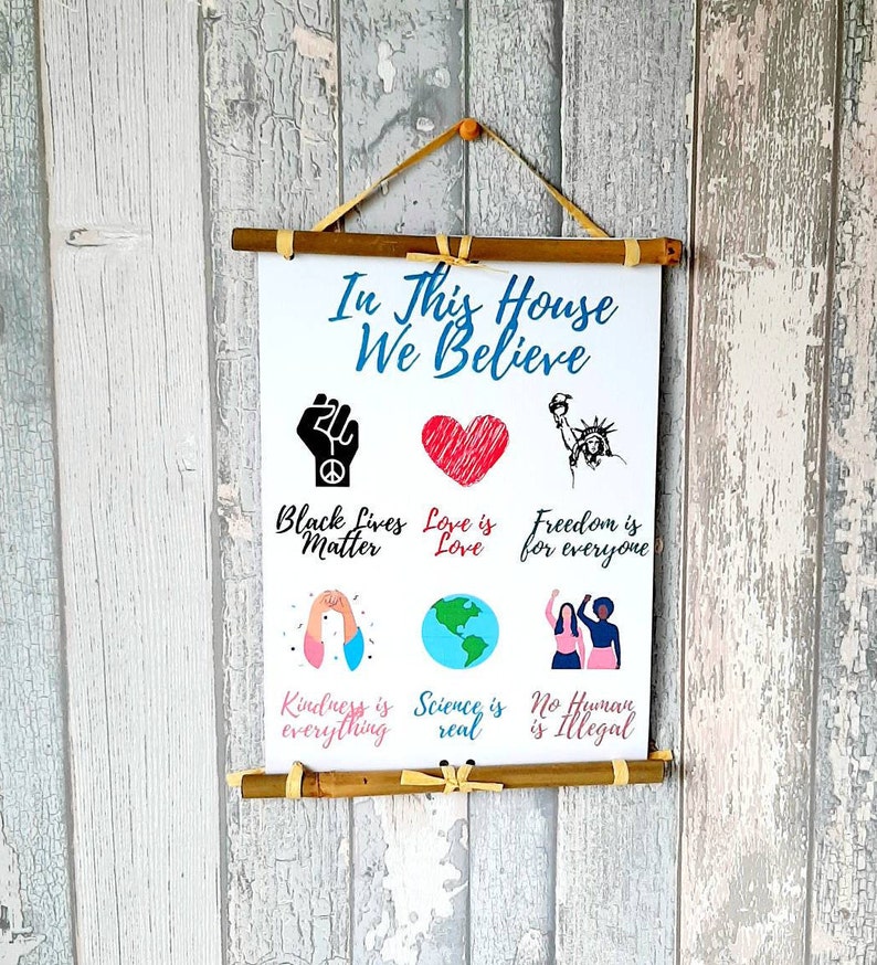 Targa In Metallo 30x40 Cm 'In This House We Believe In Magic' – Decorazione Da Parete Vintage Per Esterno E Interno - 2