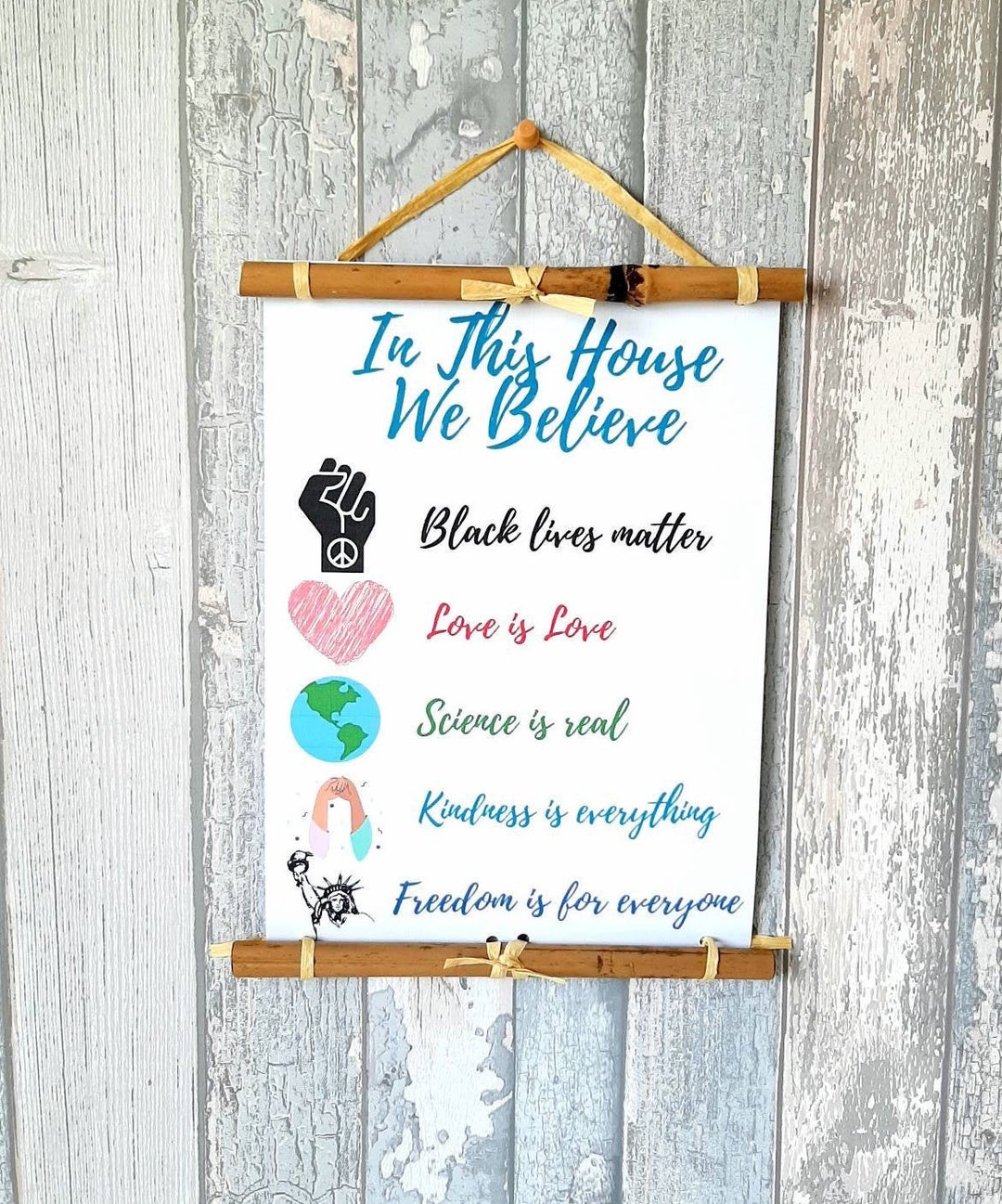 In This House We Believe Black Lives Matter Print, Equality Wall ...