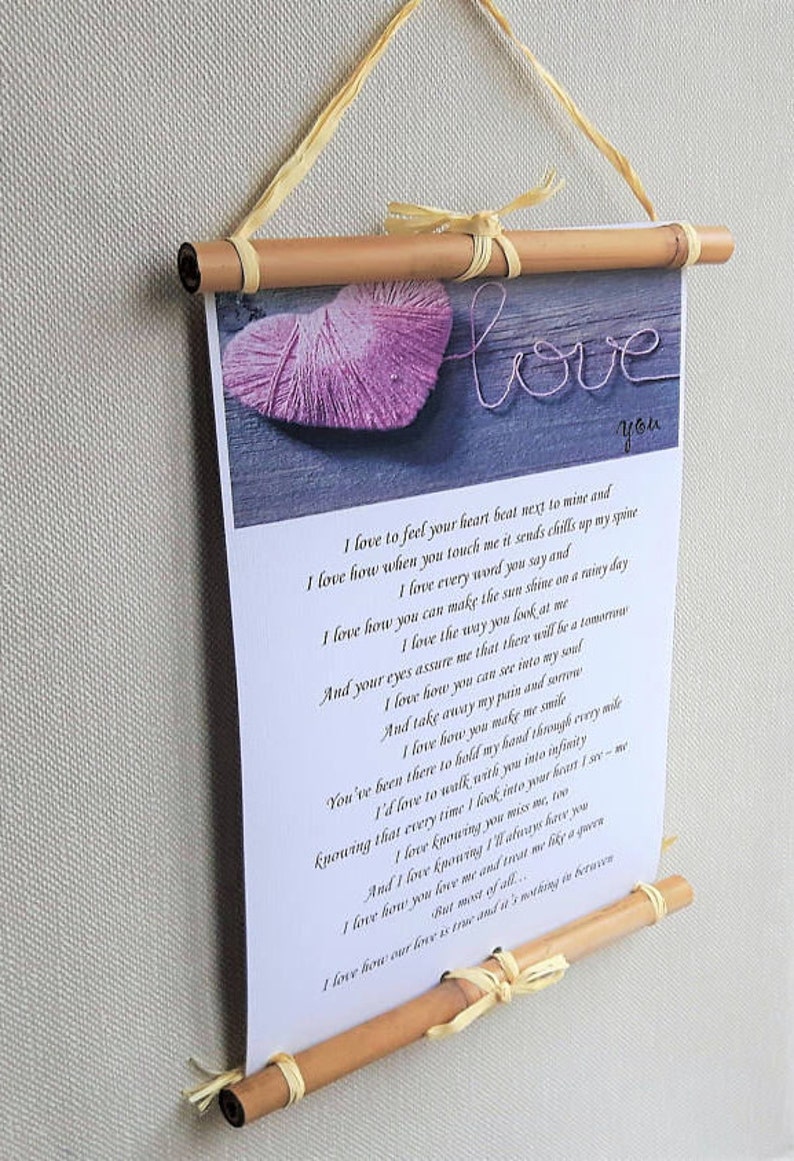 Custom Love Poem, Framed Wall Art, Personalized Print for Husband ...