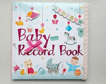 First Year Baby Memory Book for Girls, Baby Girl Scrapbook album, First Baby Journal, Baby Milestone Book, Baby Record Book, New baby gift