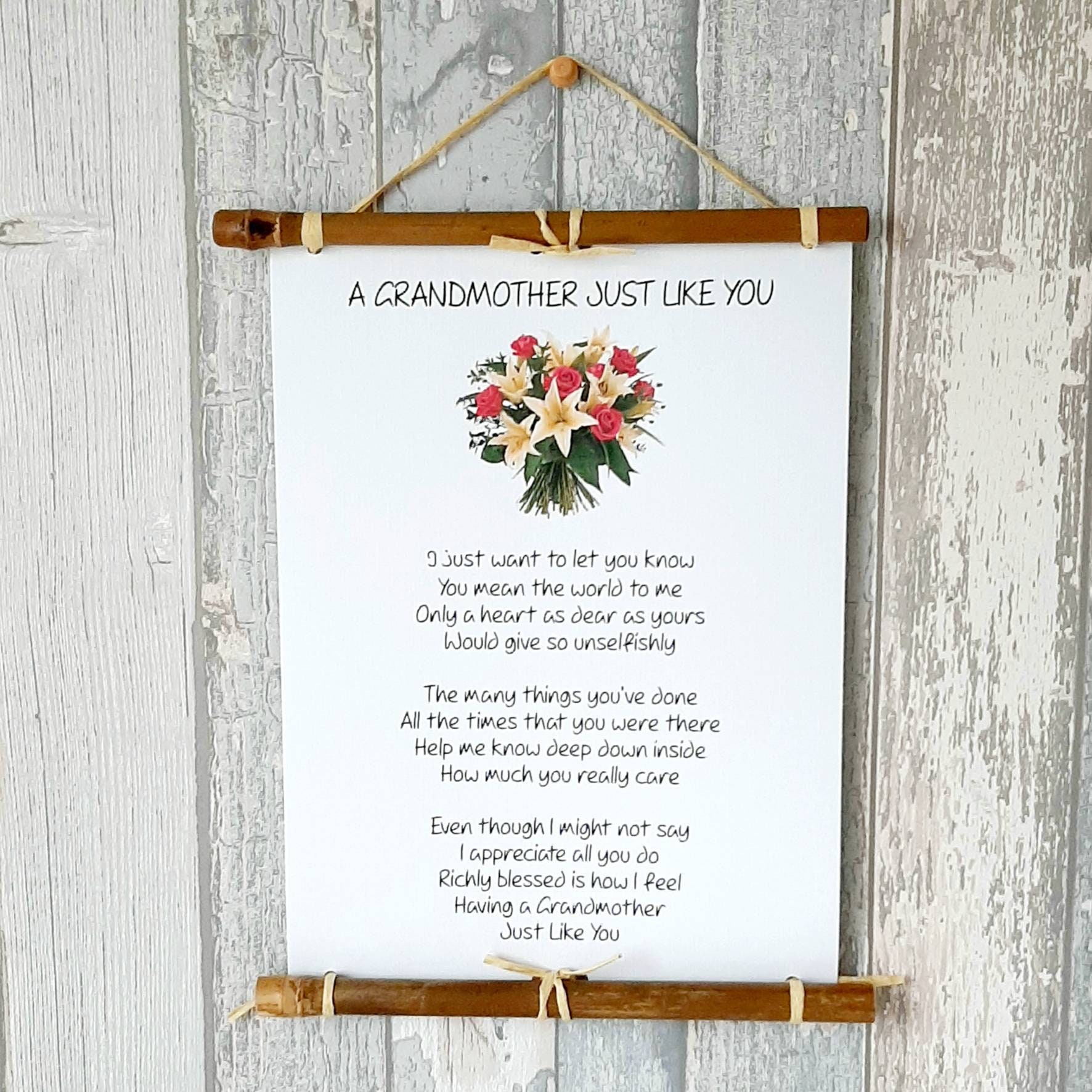 Cadeau Personnalise Pour Grand Mere De Petits Enfants Poeme Etsy