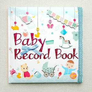 First Year Baby Book, Baby Boy Memory book, My First Year Baby Journal, Baby Boy Scrapbook album, Baby milestone Book, New Baby Boy Gift