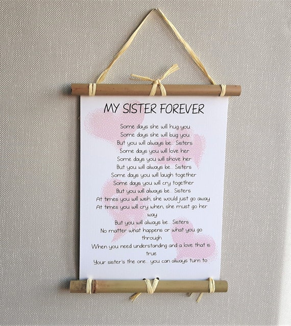 Personalized Sister Poem Print Moving Away Gift Christmas Etsy