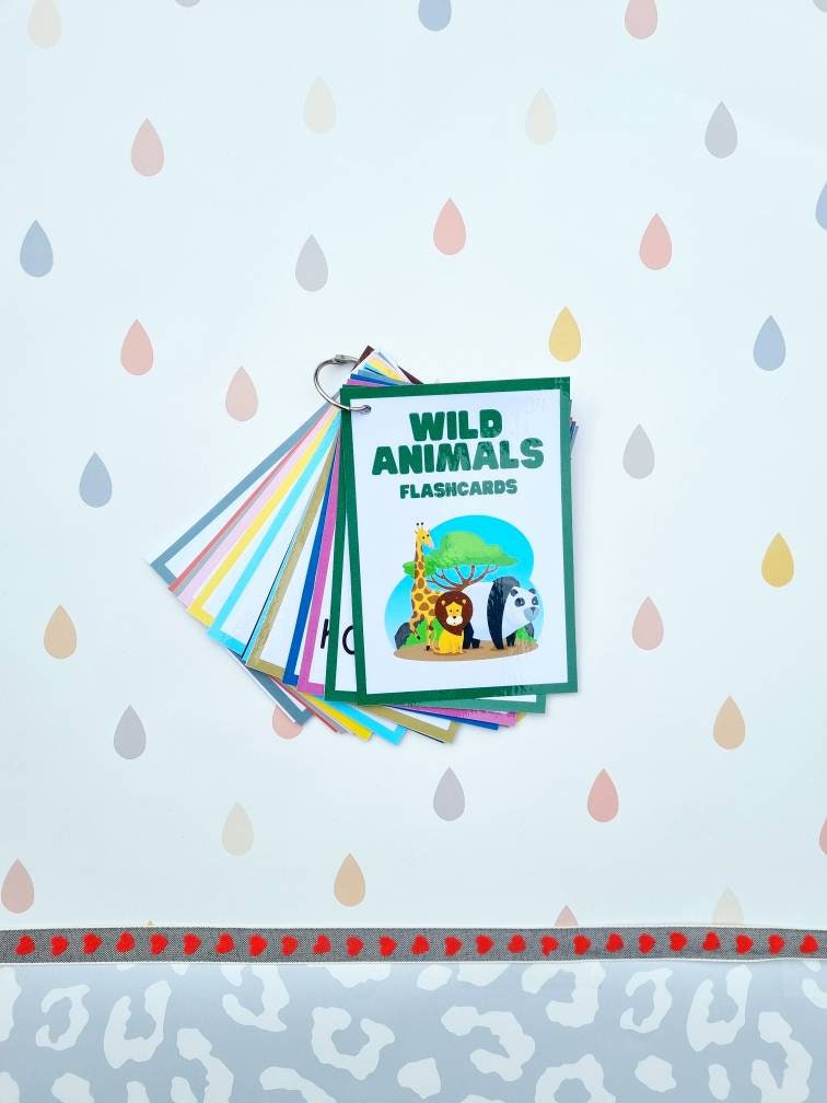Wild Animals Educational Flashcards on Ring Learning - Etsy UK