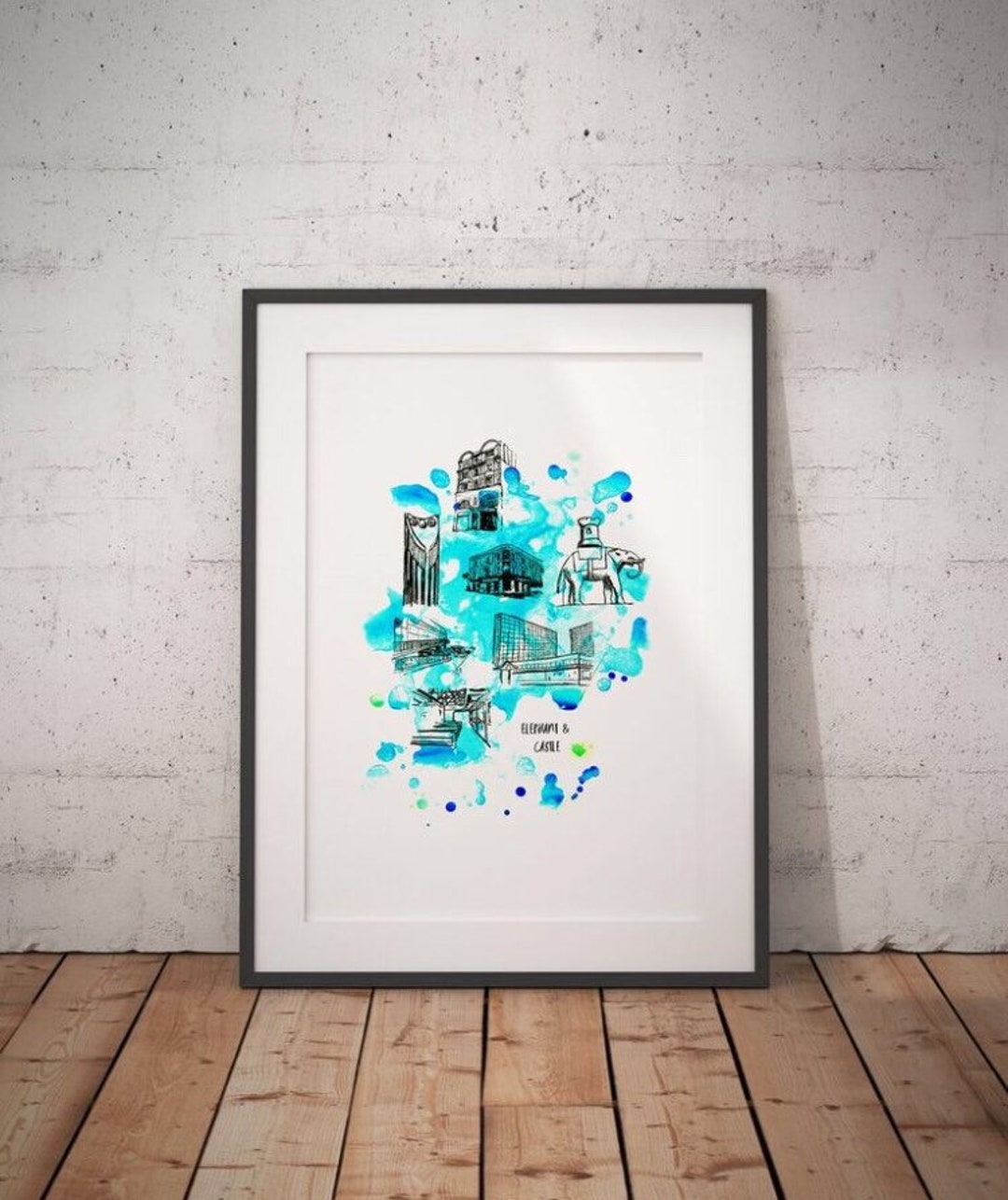 Elephant and Castle Art Print London Area Wall Art South - Etsy UK