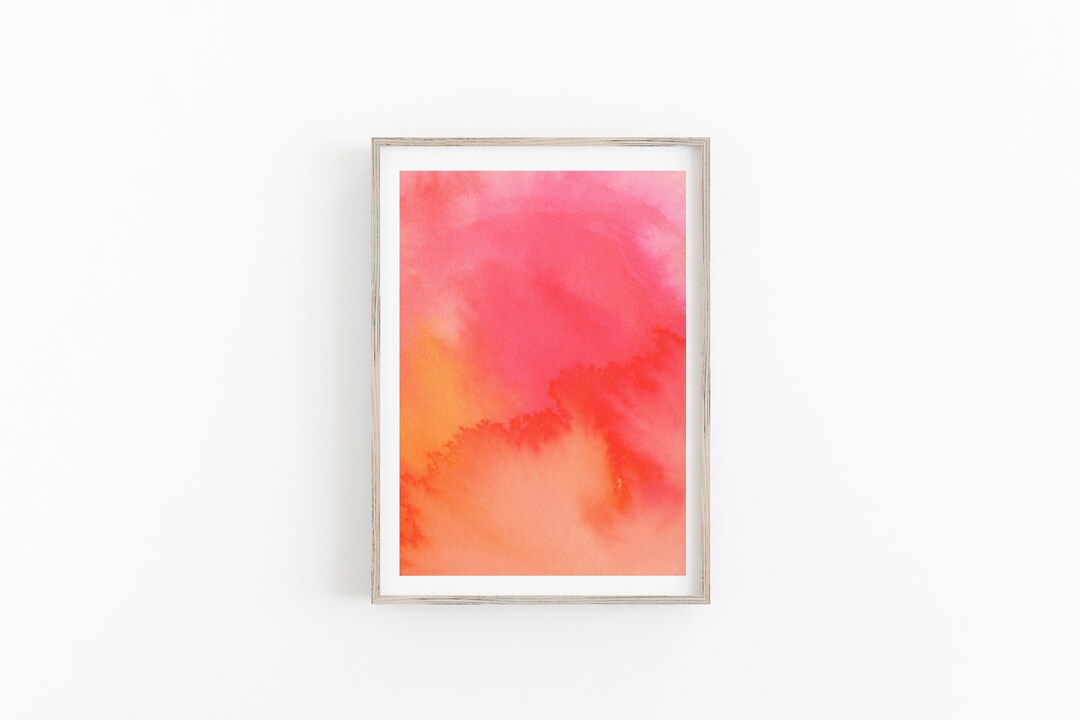 Coral and Orange Abstract Art Print Vibrant Home Decor - Etsy