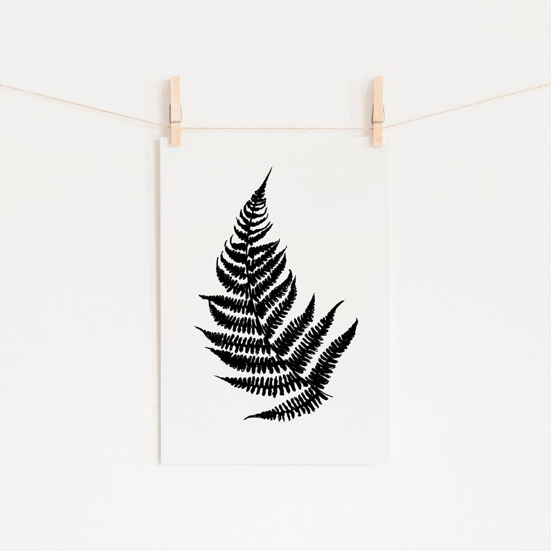 Digital Download Instant Printable Wall Art Fern Leaf Botanical Print