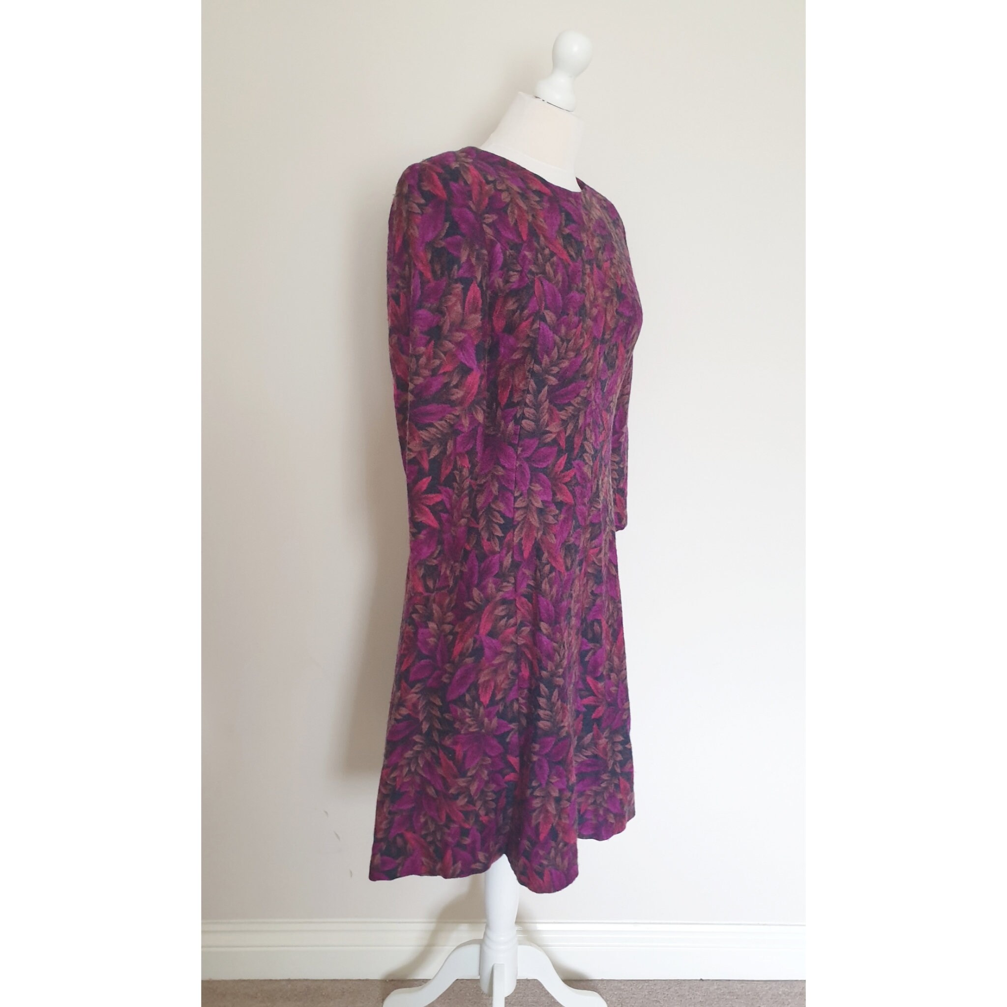 Vintage 70s Purple Floral Swing Dress UK 10 Vintage Dress - Etsy