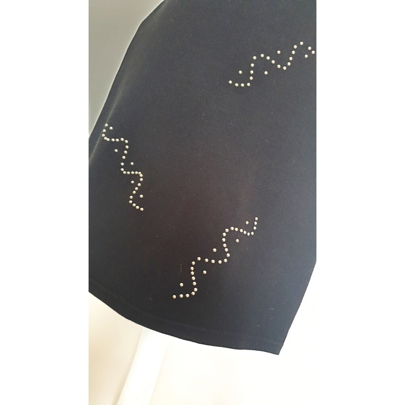 90s skirt Vintage skirt Vintage clothing Bodycon skirt Ladies skirt UK 8 Vintage 90s Black Stud Bodycon Skirt Womens skirt