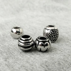 4 pcs. dread beads set, boho dreadlock beads set, dreadlock accessory, hair jewelry for braids, loc jewelry, hair beads,  chrome beads