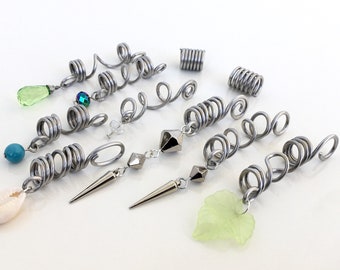 Aluminum Dreadlock Beads: Metal Hair Jewelry Set
