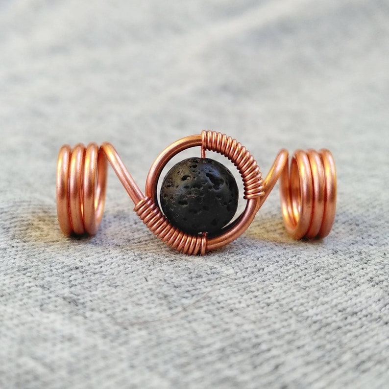 metal hair bead braid beads copper dreadlock beads boho hair jewelry for braids dreadlock accessories Loc jewelry lava dread beads