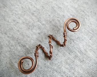 Handmade Copper Viking Dreadlock Bead: Wire Wrap Hair Jewelry