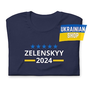 Zelenskyy 2024 For President Political Campaign Shirt Zelensky Ukrainian Mens Tee