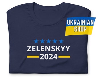 Zelenskyy 2024 For President Political Campaign Shirt Zelensky Ukrainian Mens Tee