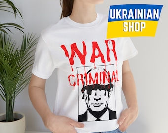 Putin War Criminal T-Shirt Terrorist Tee Ukraine Ukrainian Artist