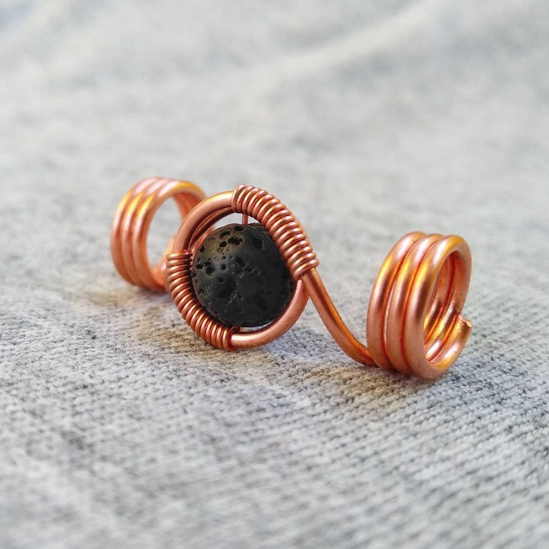 metal hair bead braid beads copper dreadlock beads boho hair jewelry for braids dreadlock accessories Loc jewelry lava dread beads