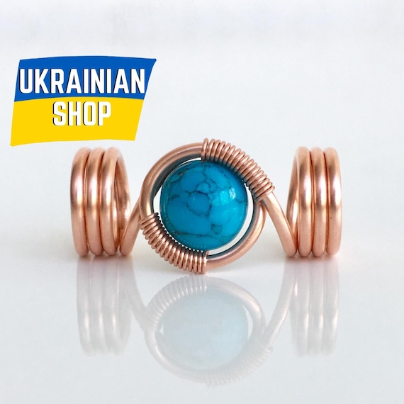 Turquoise Copper Dreadlock Bead: Boho Braid Accessory - Etsy
