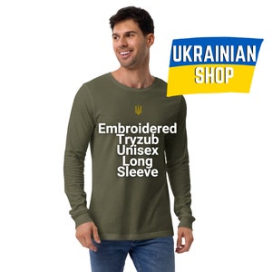 Embroidered Zelensky Tryzub Military Green Long Sleeve
