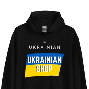 I&#39;m Ukrainian Zelensky Hoodie President Zelenskyy Unisex Black Sweatshirt Ukraine