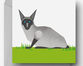 Siamese Cat Greetings Card